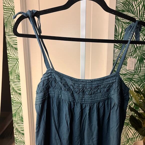 Anthropologie Floreat Senna Dress Turquoise Tie Sleeve Boho Sundress Size Small - Picture 4 of 11